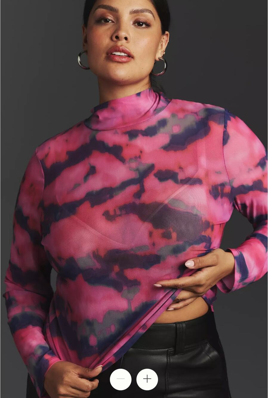 ANTHROPOLOGIE Mesh Colorful Turtleneck Top Blouse  // M